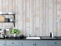 Cream Color Tree Wallpaper Mural - Giffywalls