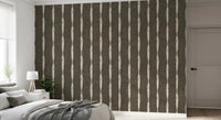 Cream Textured Distressed Stripes on Muted Brown Wallpaper⁠GD9608