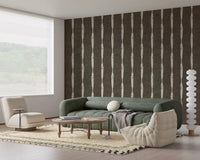 Cream Textured Distressed Stripes on Muted Brown Wallpaper⁠GD9608