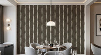 Cream Textured Distressed Stripes on Muted Brown Wallpaper⁠GD9608