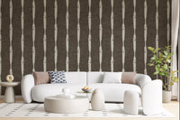 Cream Textured Distressed Stripes on Muted Brown Wallpaper⁠GD9608