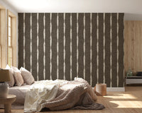 Cream Textured Distressed Stripes on Muted Brown Wallpaper⁠GD9608