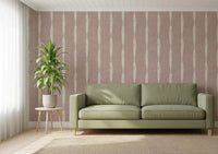 Hand-drawn edges give Cream Distressed Stripe Nude Pink wallpaper a worn personality.GD9609