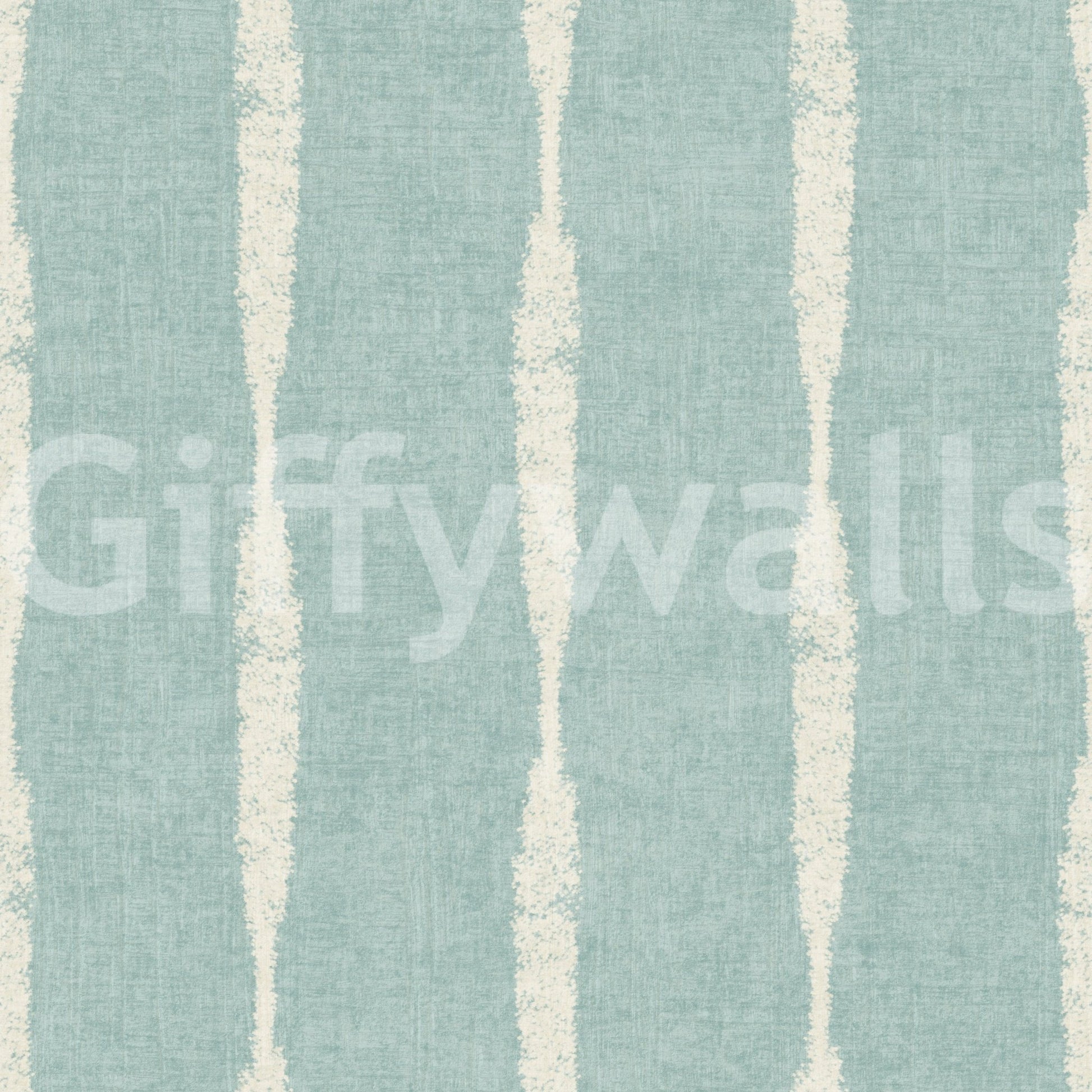 Cool teal sits next to ivory accents on Cream Distressed Stripe Soft Blue wallpaper.⁠GD9610