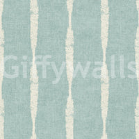Cool teal sits next to ivory accents on Cream Distressed Stripe Soft Blue wallpaper.⁠GD9610