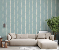Ivory stripes drop down the living room with Cream Stripe Soft Blue wallpaper.GD9610