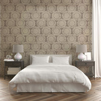This wallpaper is suitable for a living room, a bedroom, or a sunroom.

