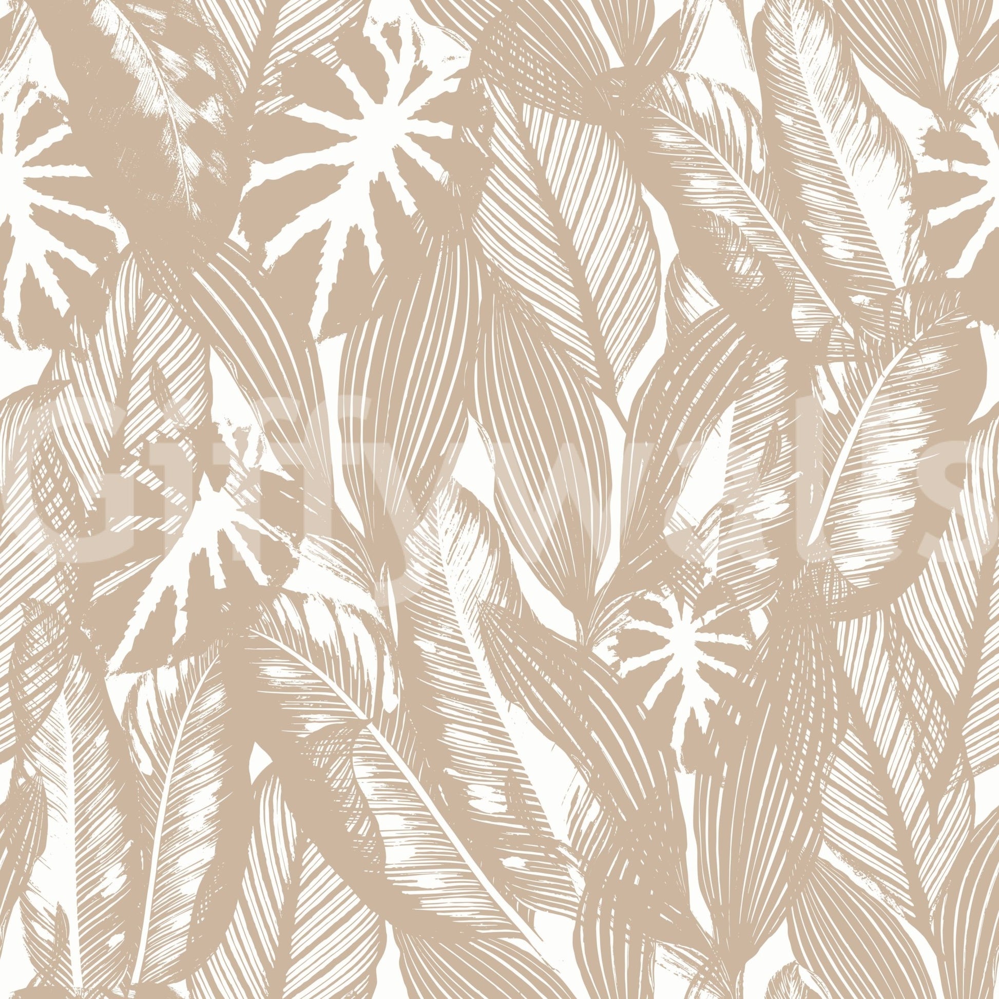 A seamless pattern of tropical plants on a wall

