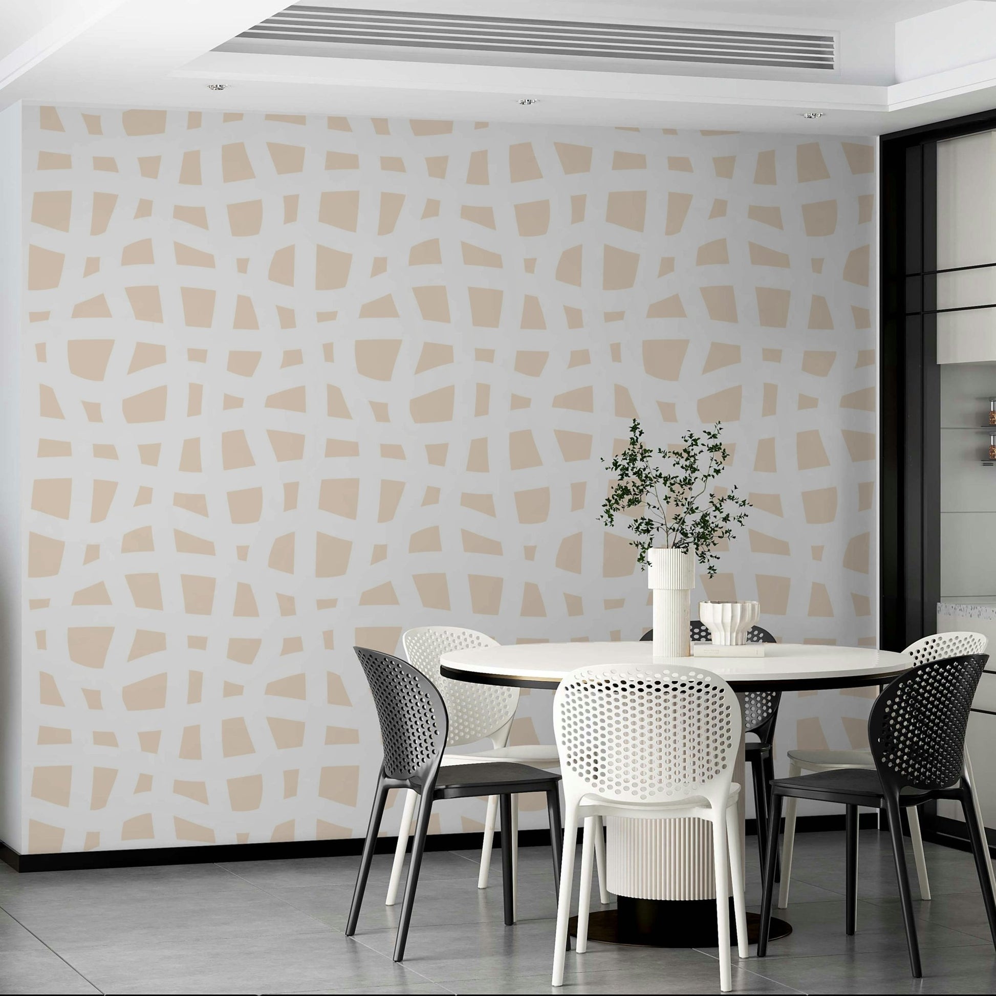 An office with a unique and bold wavy design, GD4493