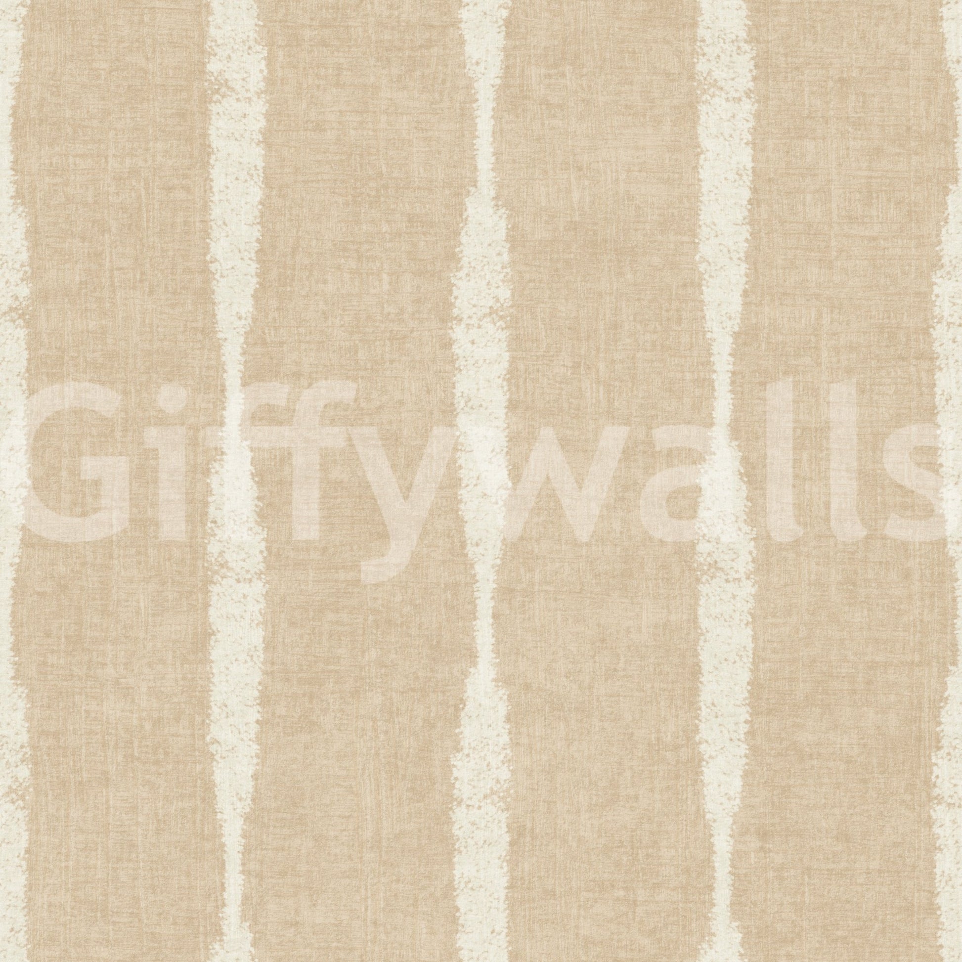 Brushed imperfections give Creamy White Distressed Stripe Beige wallpaper a worn look.GD9611