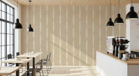 Café dining area hold cream stripe motion with Creamy White Stripe Beige wallpaper.⁠GD9611