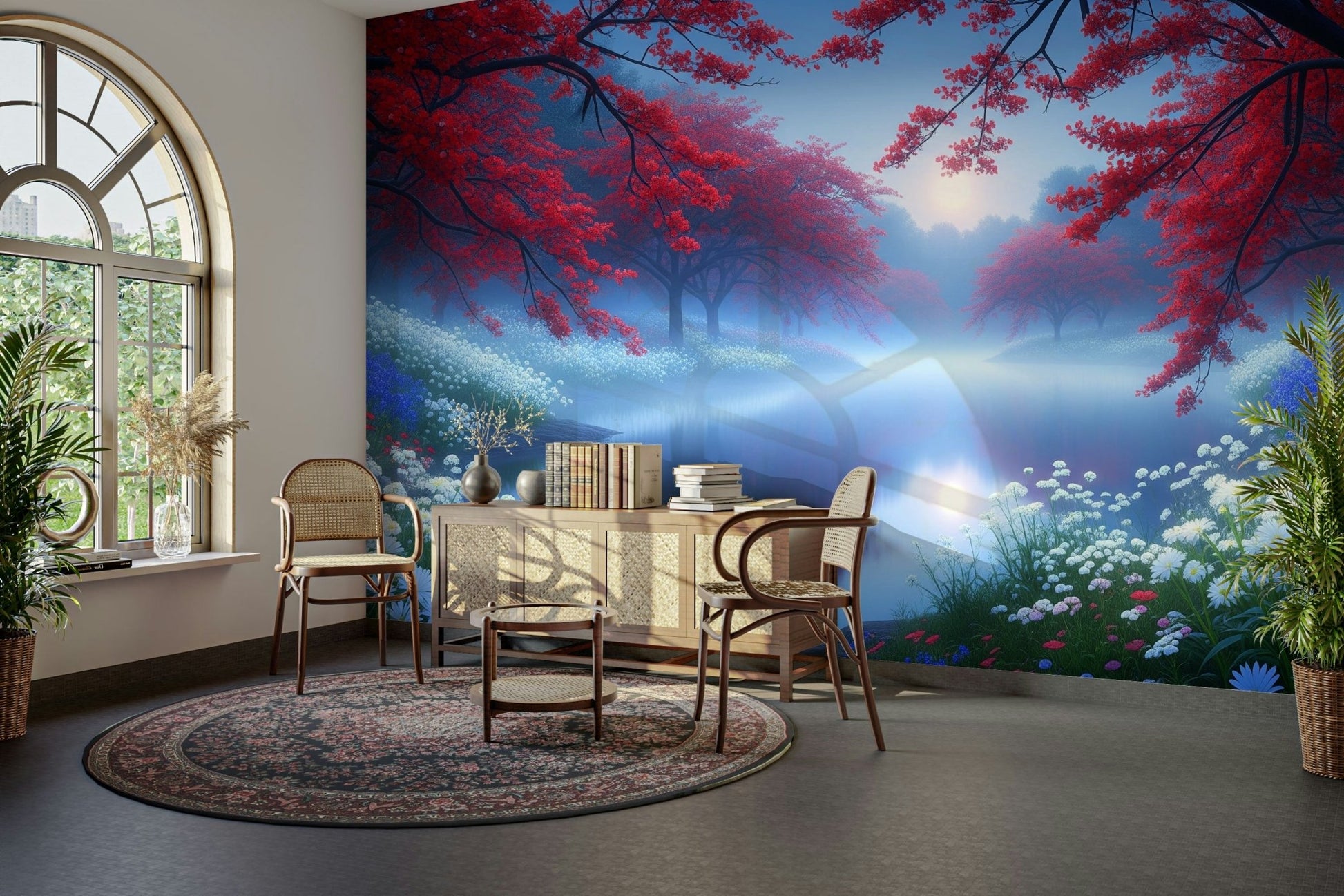 The design feels romantic and peaceful.

