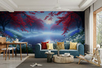 The composition is a wide, landscape view of the lake.

