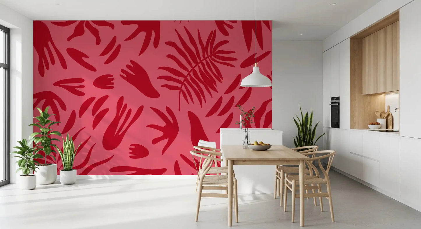 Crimson Leaf Dance Wall MuralGD9156