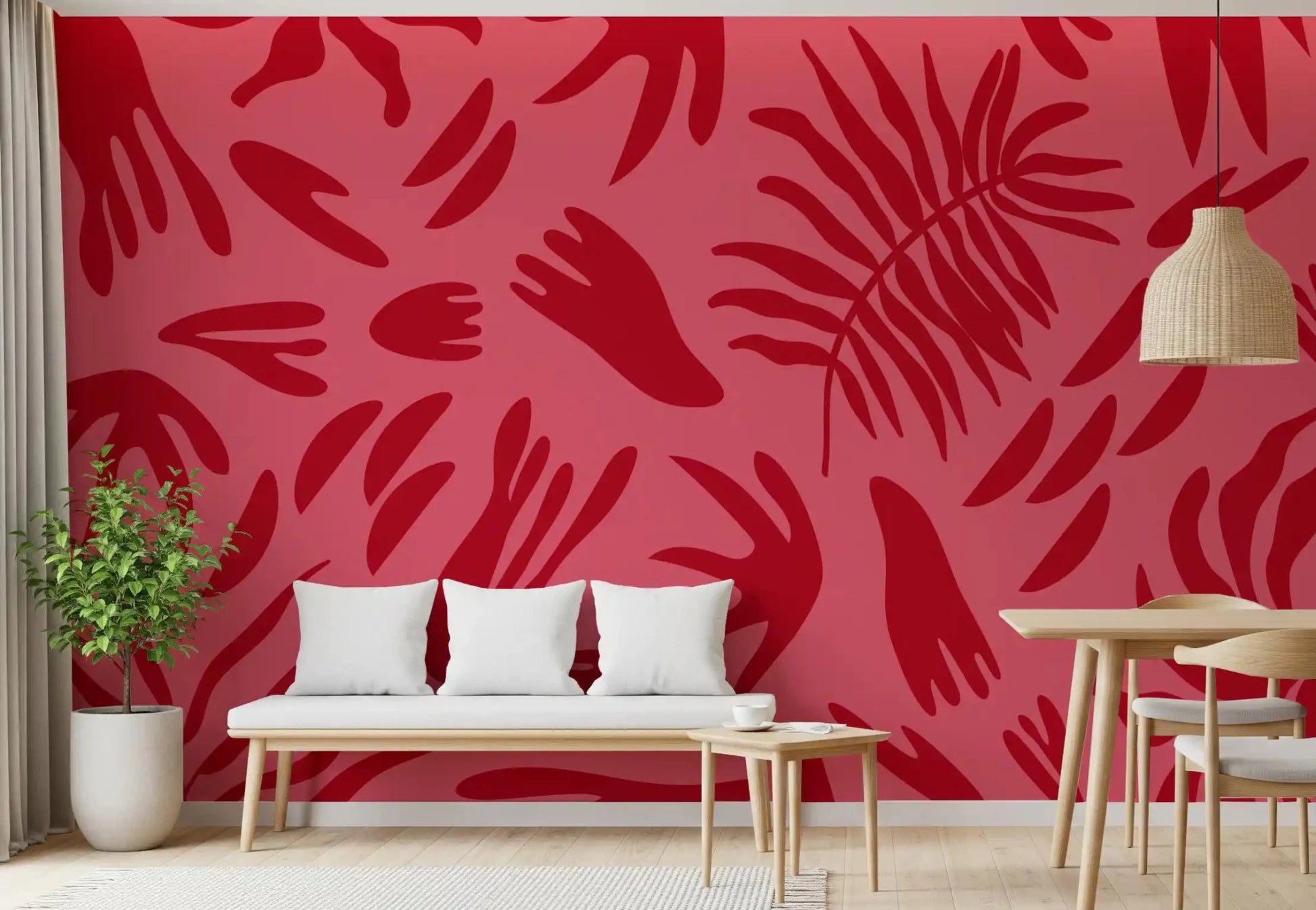 Crimson Leaf Dance Wall MuralGD9156