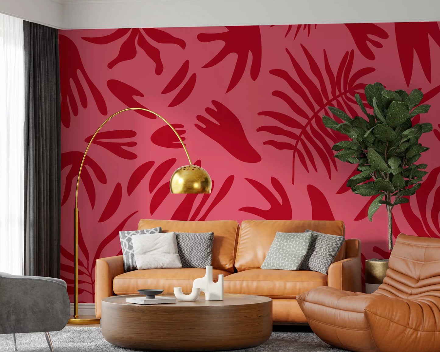 Crimson Leaf Dance Wall MuralGD9156