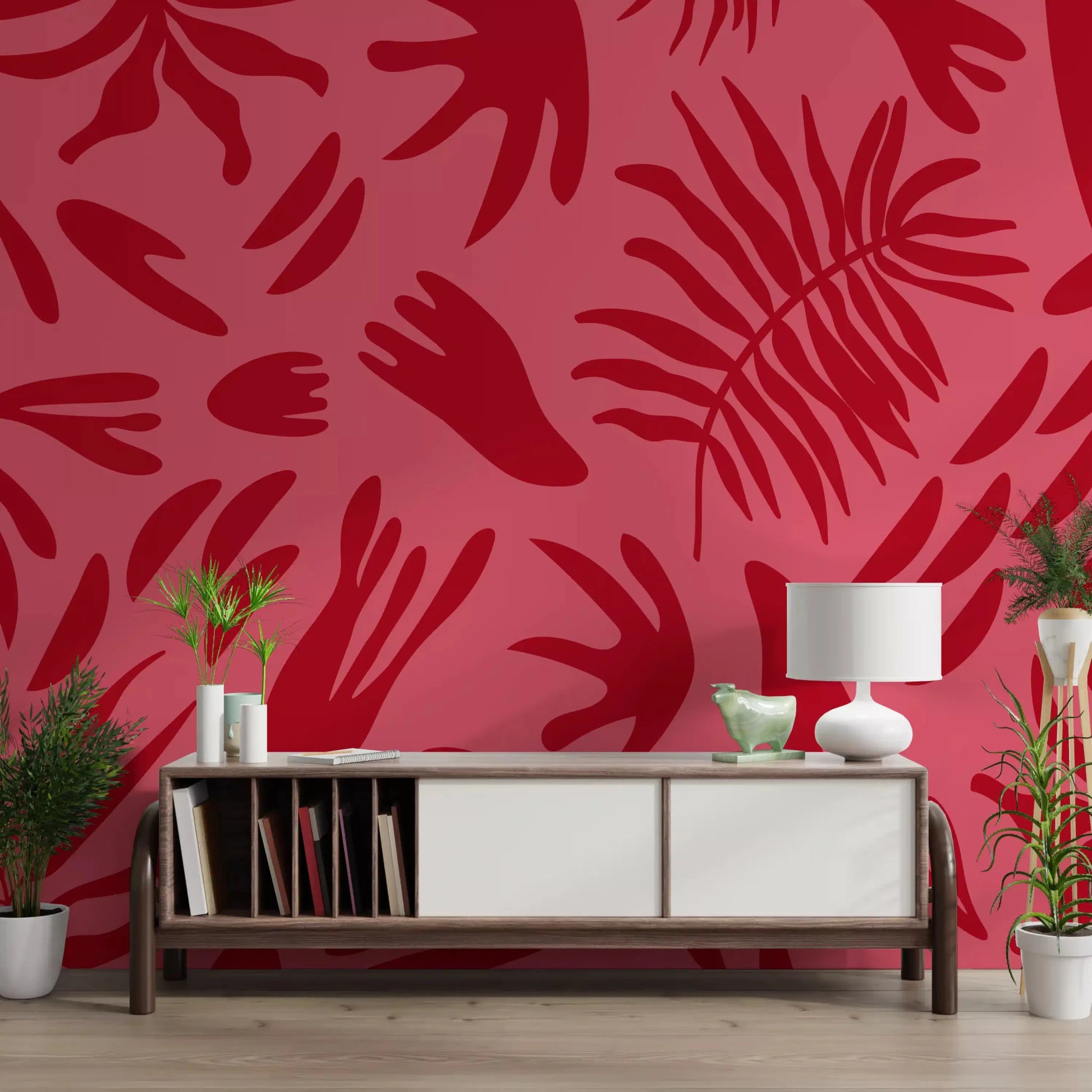 Crimson Leaf Dance Wall MuralGD9156