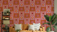 Crimson and orange burst wallpaper design GD604

