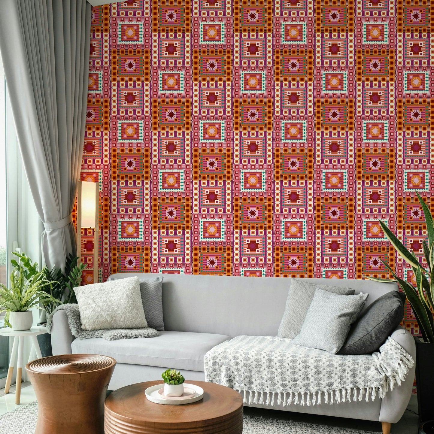 Orange and crimson splash wall design
 GD604
