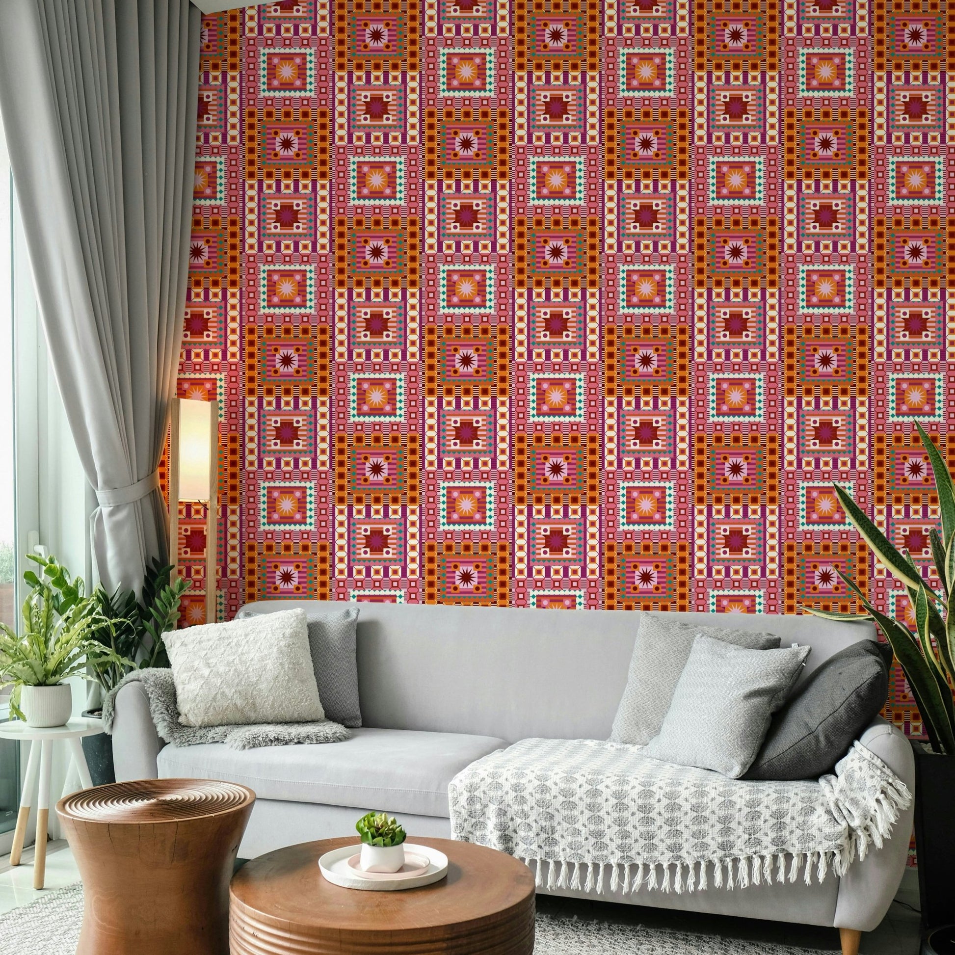 Orange and crimson splash wall design
 GD604
