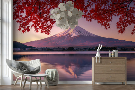 Crimson Peak Vista wall mural in a modern living room setting.