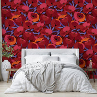 Bold crimson poppy flower mural for a chic home, GD1871