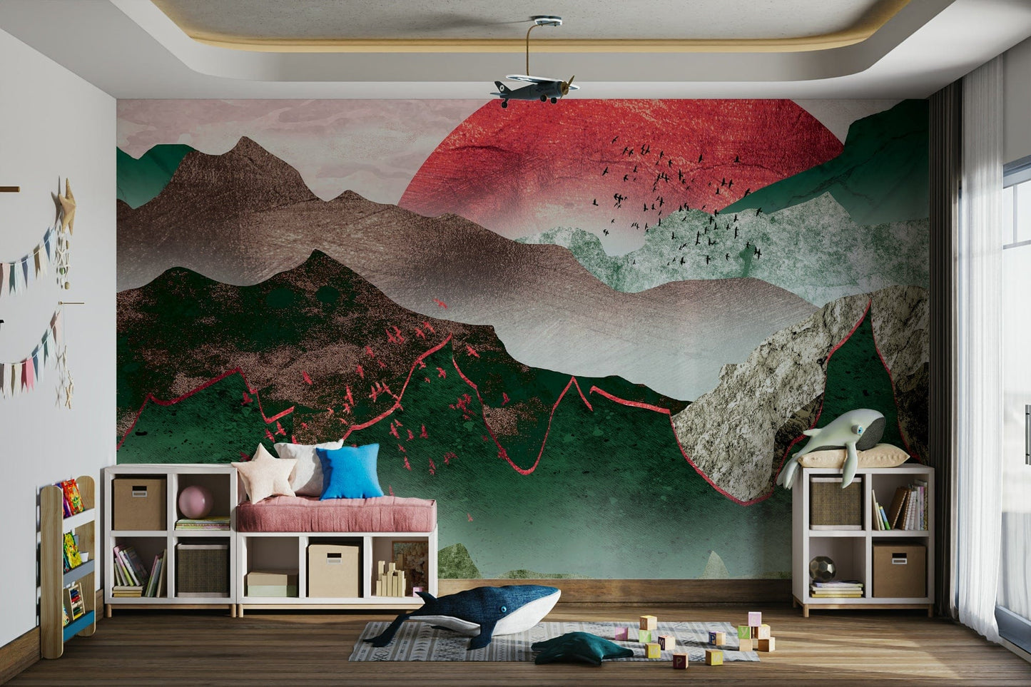 Misty mountain view wallpaper GD111

