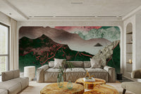Wallpaper with red sun and ridges GD111

