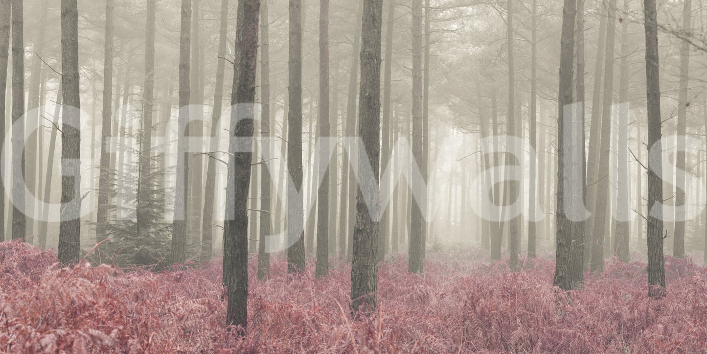 Crimson Whisper Woods Wall Mural