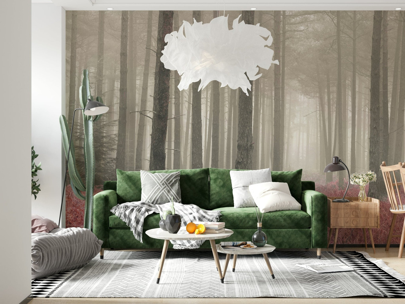 Crimson Whisper Woods Wall Mural