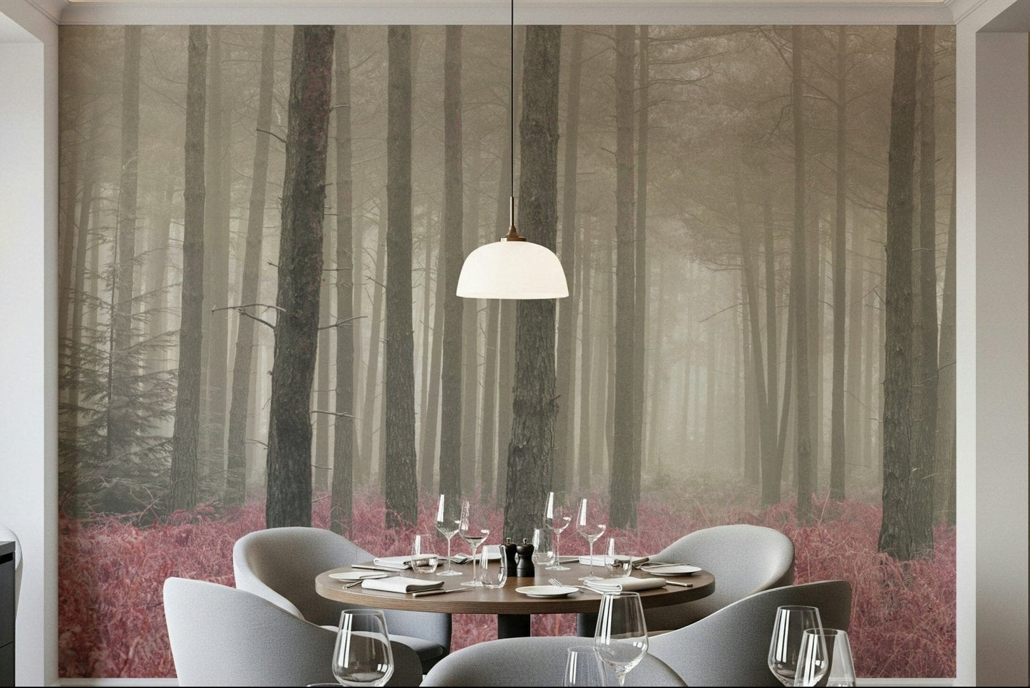 Crimson Whisper Woods Wall Mural
