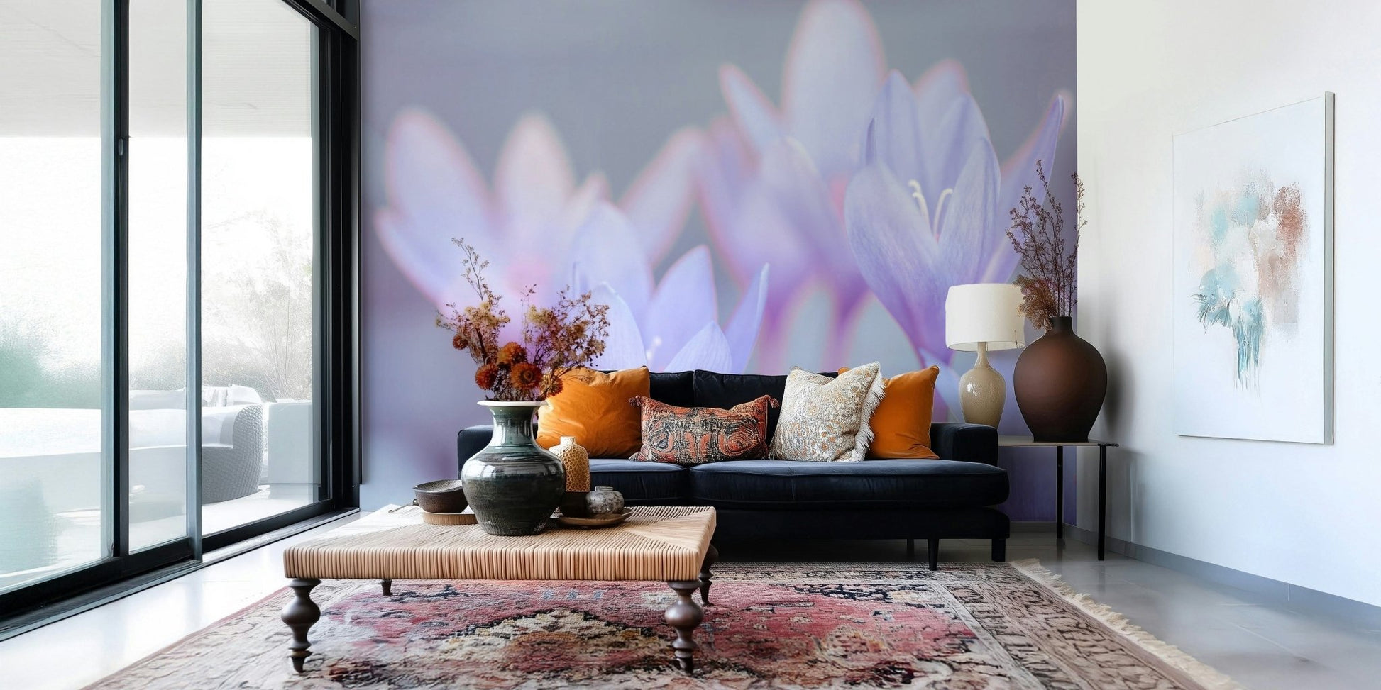 Pastel purple Crocus petals wallpaper design., GD7115