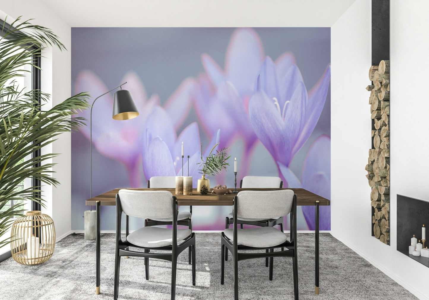 Blush Crocus wall accent nature-inspired flower pattern., GD7115