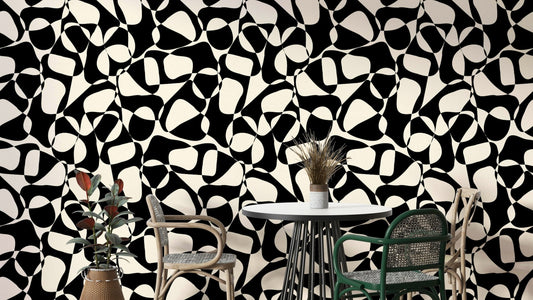 Detailed view of the abstract, artistic shapes

