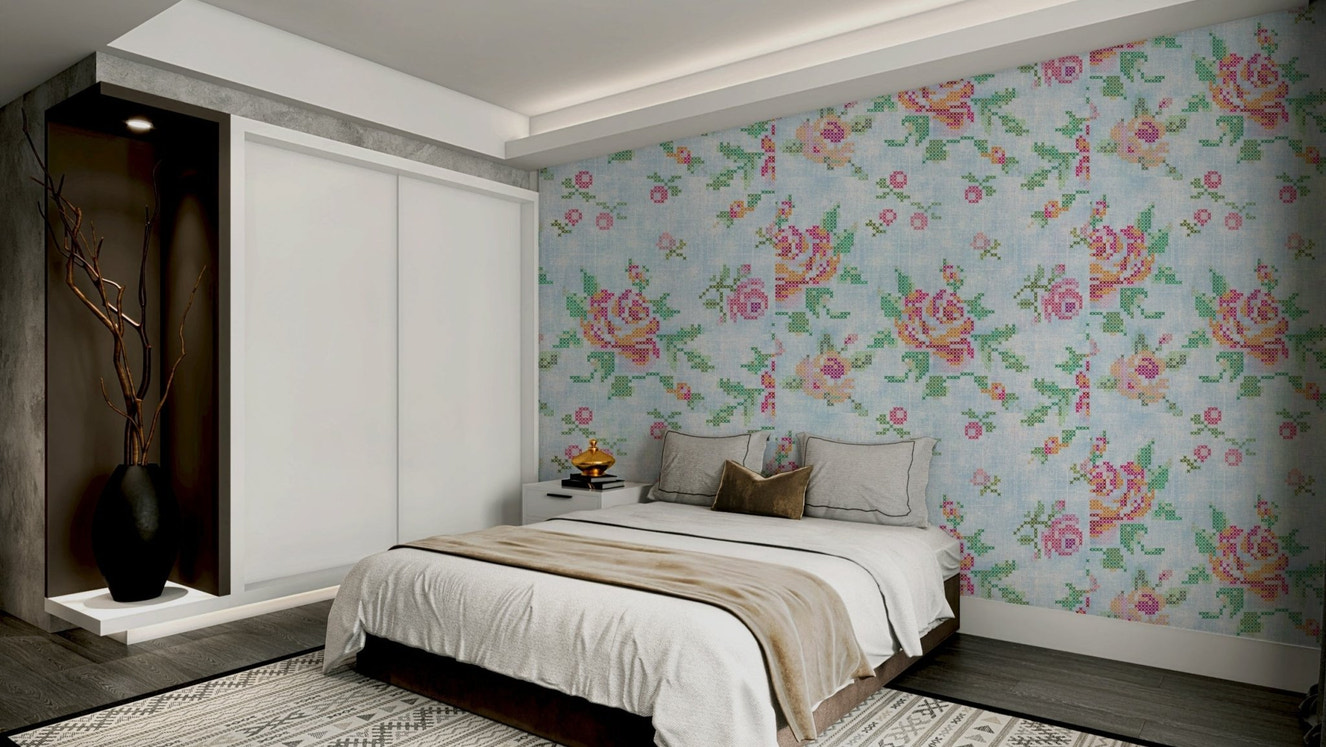 A charming and nostalgic wallpaper pattern.
