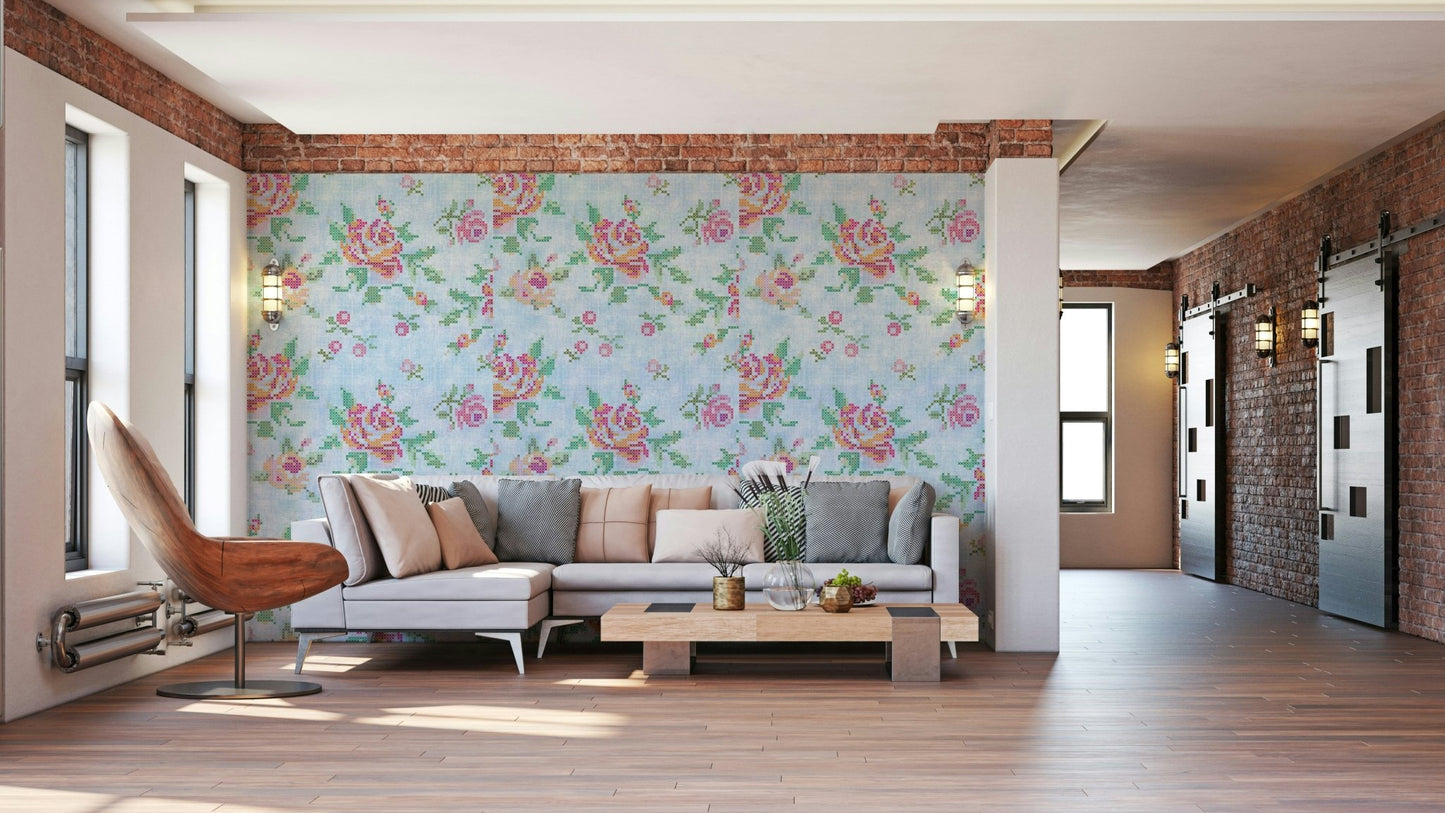 The pattern appears to be made of small, creating a textured look.
