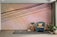 A calming abstract design wallpaper mural that defines a space.

