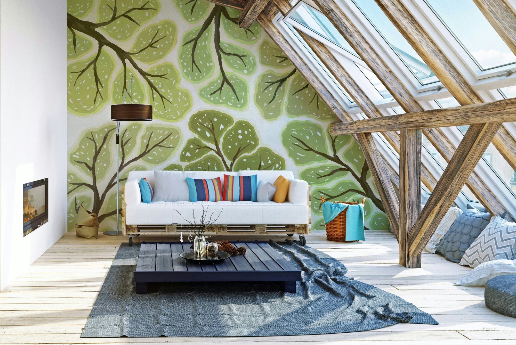 Forest canopy crown shyness mural art, GD856