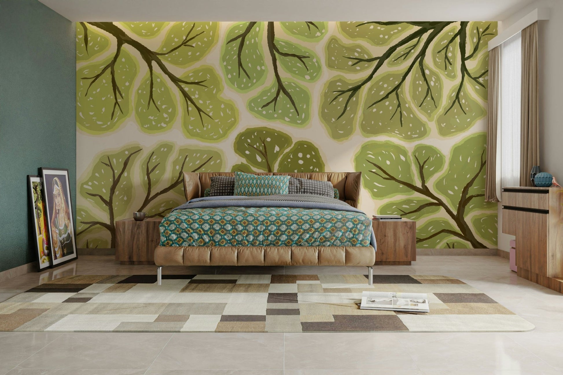 Nature-inspired crown shyness mural

