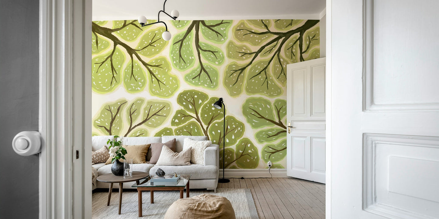 Crown shyness tree tops wall mural

