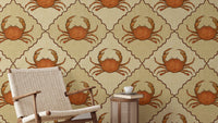 Bold crustacean core wallpaper for a unique marine-inspired decor.
