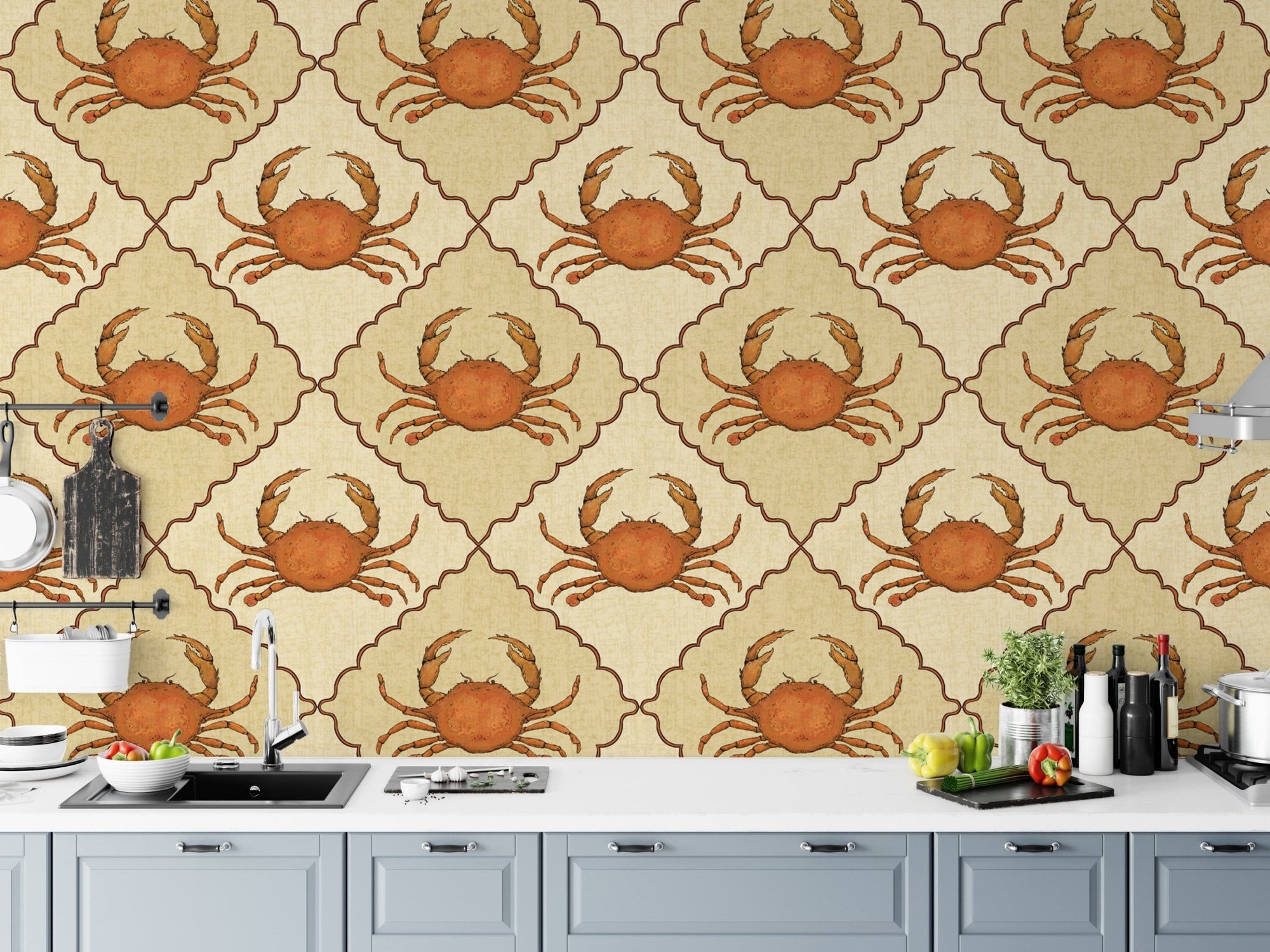Nature-inspired crustacean core wallpaper for serene spaces. RNM23