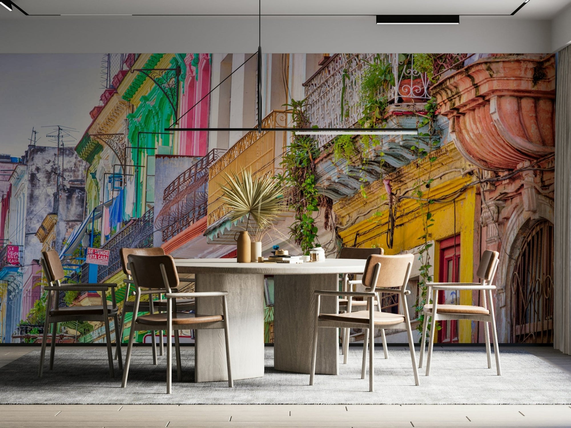 A wall mural of a vibrant street scene in Cuba. GD3444

