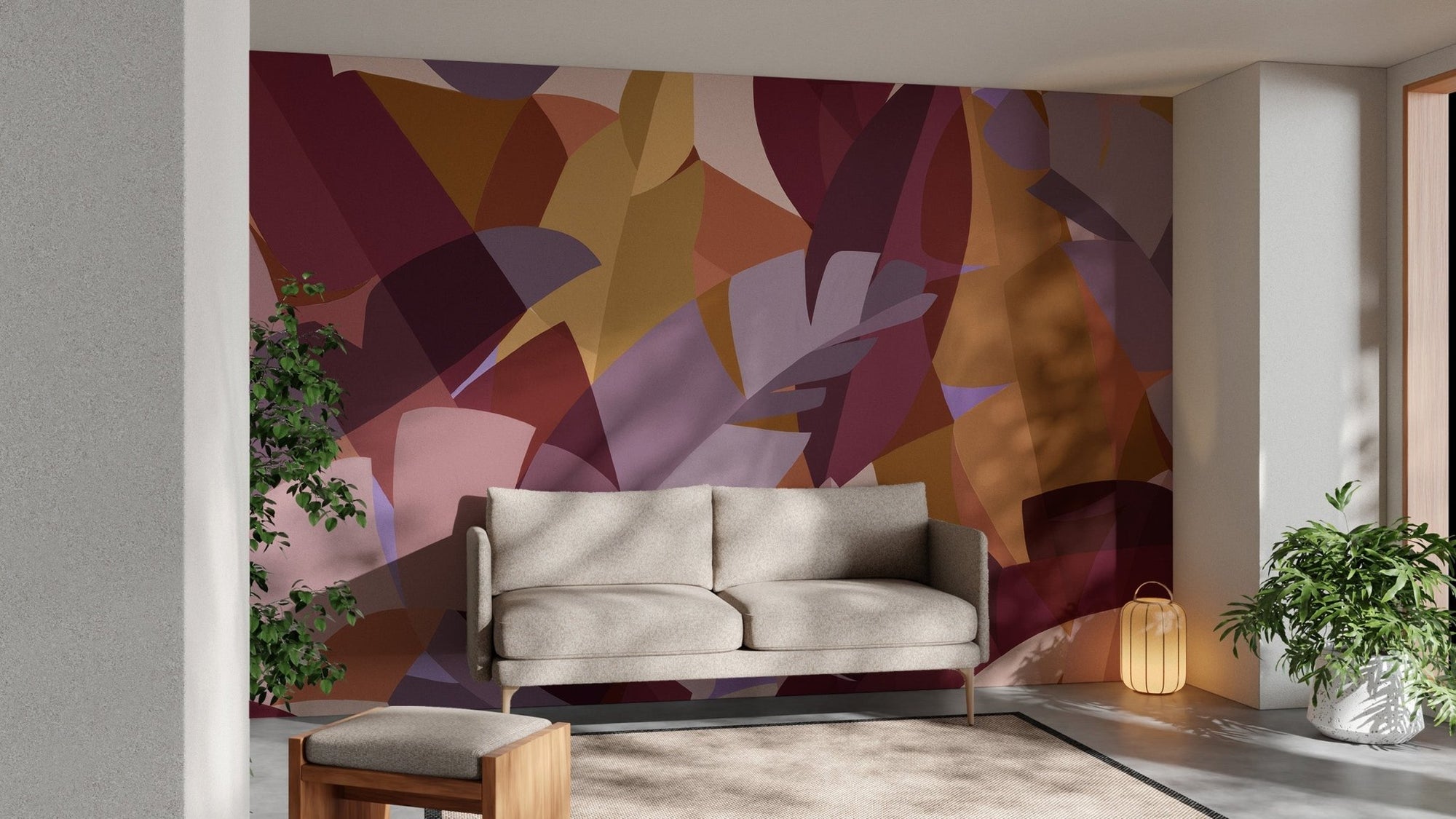 Dynamic harvest foliage wallpaper mural for modern living rooms. C231
