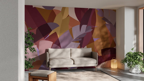 Dynamic harvest foliage wallpaper mural for modern living rooms. C231
