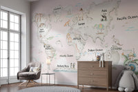 Cuddly Creatures Atlas Mural - Giffywalls