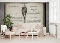 Culinary Antiques wallpaper for walls featuring vintage dessert recipes.