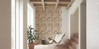 Hallway with Curious Cats Wallpaper in soft neutral tone, GD8491