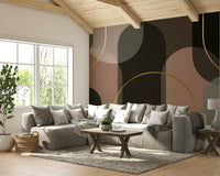 Close-up of a graceful, curved line pattern in neutral colors

