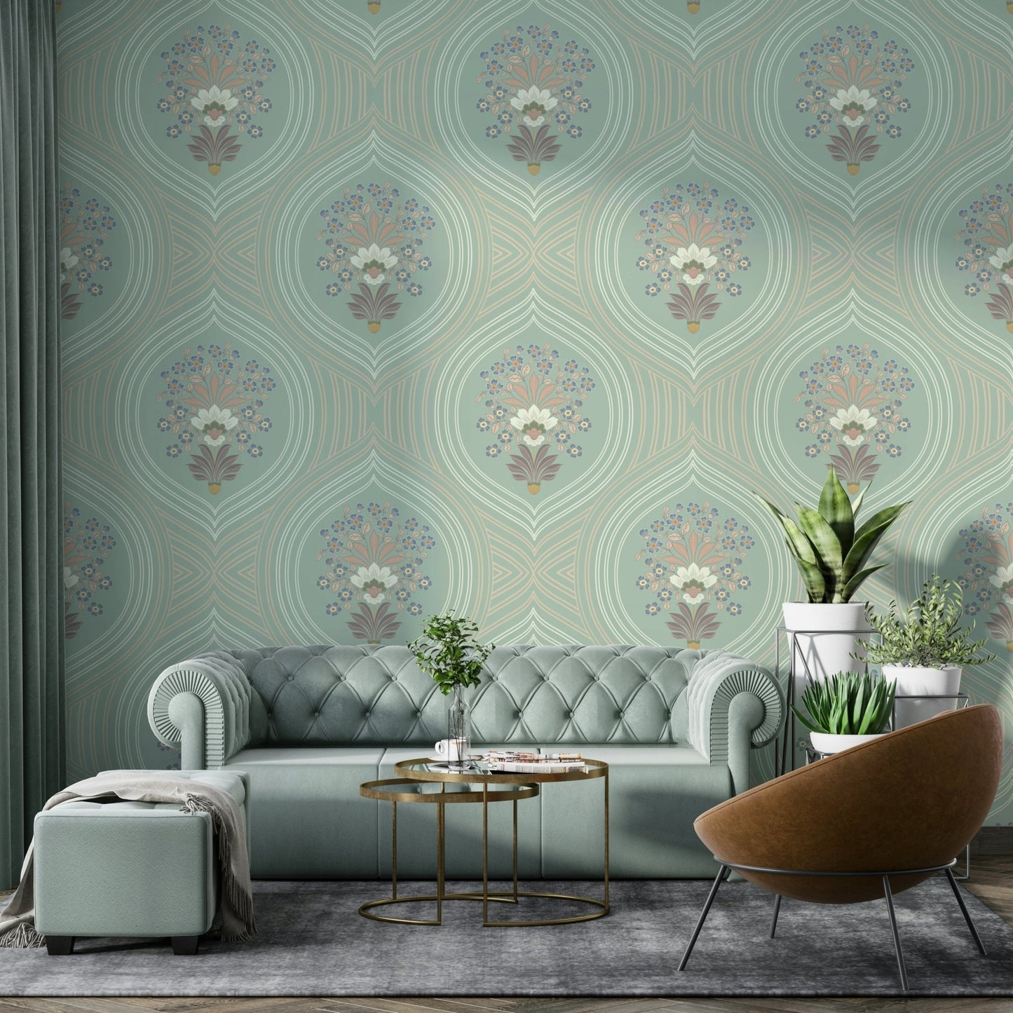 Durable wallpaper for walls with classic design


